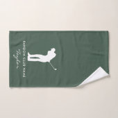 Monogram Moderne Sage Groene Golfclub Naam Custom Handdoek (Handdoek)