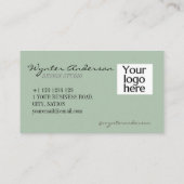 Monogram Moderne Sage Minimalistische Aangepaste L Visitekaartje (Achterkant)