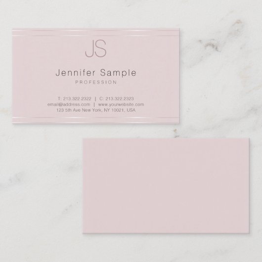 Monogram Moderne Sjabloon Trendy Elegant Top Visitekaartje (Voorkant / Achterkant)