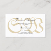 Monogram moderne slanke patroonpasta beige kleuren visitekaartje (Achterkant)