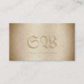 Monogram moderne slanke patroonpasta beige kleuren visitekaartje (Voorkant)