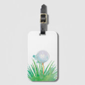 Monogram | Moderne sport | Golfbal in Waterverf Bagagelabel (Voorkant (verticaal))