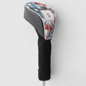 Monogram moderne sterren strepen golfheadcover (Schuin)