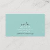 MONOGRAM moderne stijlvolle rotor grijze munt Visitekaartje (Achterkant)