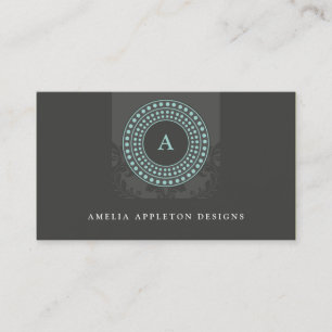 MONOGRAM moderne, stijlvolle rotorgrijze munt Visitekaartje