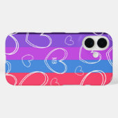 Monogram Moderne Streep Liefde Hart Meisjesachtig Case-Mate iPhone Case (Achterkant (horizontaal))
