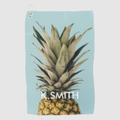 Monogram Moderne tropische ananas Golfhanddoek (Voorkant)