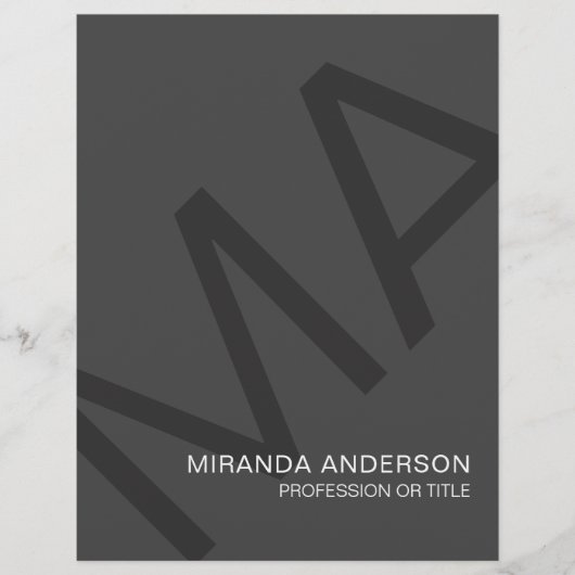 Monogram Moderne Vetgedrukte Typografie Profession Flyer (Voorkant)