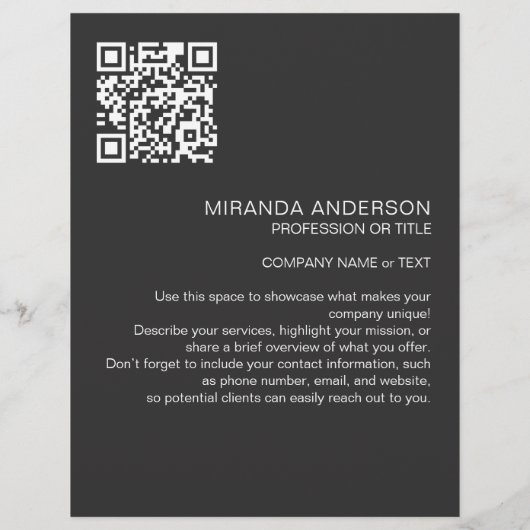 Monogram Moderne Vetgedrukte Typografie Profession Flyer (Achterkant)