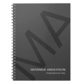 Monogram Moderne Vetgedrukte Typografie Profession Notitieboek (Voorkant)