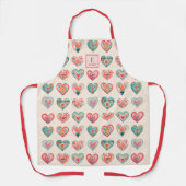Monogram Moderne Waterverf Hart Koken Schort (Voorkant)