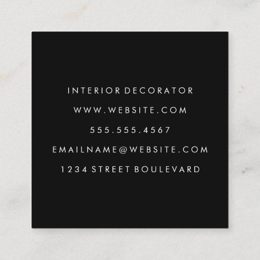 Monogram Moderne Waterverf Makeup-penselen Vierkante Visitekaartje (Achterkant)