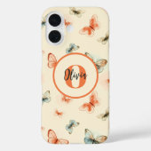 Monogram moderne Waterverf vlinders Case-Mate iPhone Case (Achterkant)