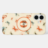 Monogram moderne Waterverf vlinders Case-Mate iPhone Case (Achterkant (horizontaal))