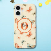 Monogram Moderne Waterverf Vlinders iPhone 16 Hoesje