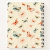 Monogram moderne Waterverf vlinders Notitieboek (Achterkant)