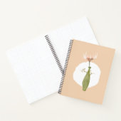 Monogram moderne zoete achtergrond waterverf bloem notitieboek (Binnen)