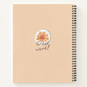 Monogram moderne zoete achtergrond waterverf bloem notitieboek (Achterkant)
