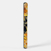 Monogram Moderne Zonnebloem Glitter Gepersonalisee iPhone Hoesje (Rechterkant)