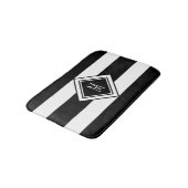 Monogram moderne zwarte en witte strepen badmat (Gekanteld)
