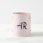 Monogram Moeder Citaat Inspirerend Pastel Roze Gou Mok (Midden)