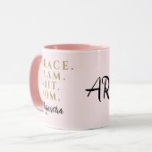 Monogram Moeder Citaat Inspirerend Pastel Roze Gou Mok (Voorkant links)