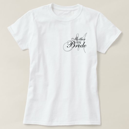 Monogram Moeder van de bruid bruiloft T-Shirt (Design voorkant)