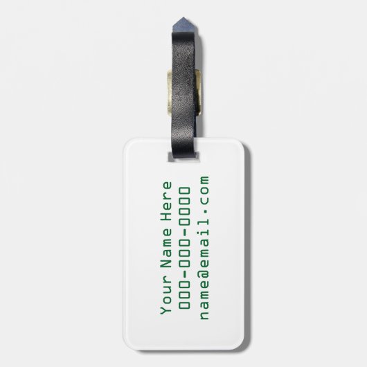 Monogram Moederbord Computer Circuit - Donkergroen Bagagelabel (Achterkant verticaal)