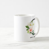Monogram Mok, Floral Monogram C, Aangepast cadeau Koffiemok (Voorkant rechts)