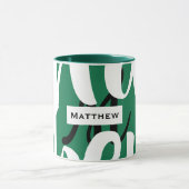 Monogram Mok Groen Zwart-wit (Midden)