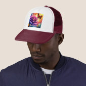 Monogram Monarchvlinder op Roos bij Zonsondergang Trucker Pet (In situ)