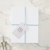 Monogram monochrome minimalistische rechthoek cadeaulabel (Met Touw)