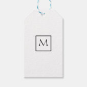Monogram monochrome minimalistische rechthoek cadeaulabel (Voorkant)