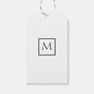 Monogram monochrome minimalistische rechthoek cadeaulabel