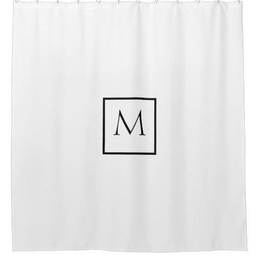 Monogram monochrome minimalistische rechthoek douchegordijn (Voorkant)