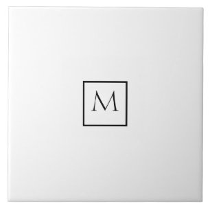 Monogram monochrome minimalistische rechthoek tegeltje