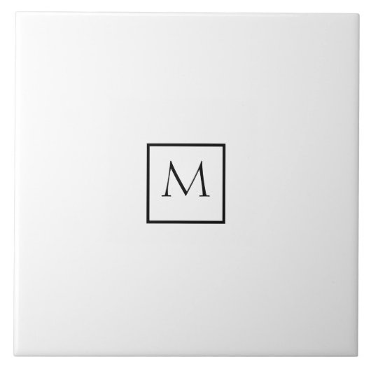 Monogram monochrome minimalistische rechthoek tegeltje (Voorkant)