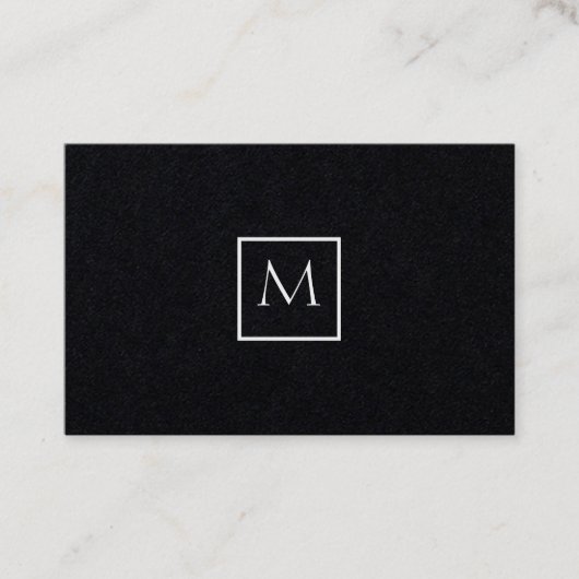 Monogram monochrome minimalistische rechthoek visitekaartje (Voorkant)