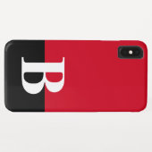 Monogram Monogram Gemakkelijk Modern Rood Zwart Case-Mate iPhone Case (Achterkant (horizontaal))