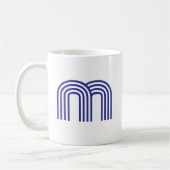 Monogram Monogram Initial Blauw Modern Eenvoudig Koffiemok (Links)