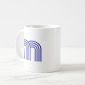 Monogram Monogram Initial Blauw Modern Eenvoudig Koffiemok (Voorkant links)