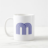 Monogram Monogram Initial Blauw Modern Eenvoudig Koffiemok (Links)