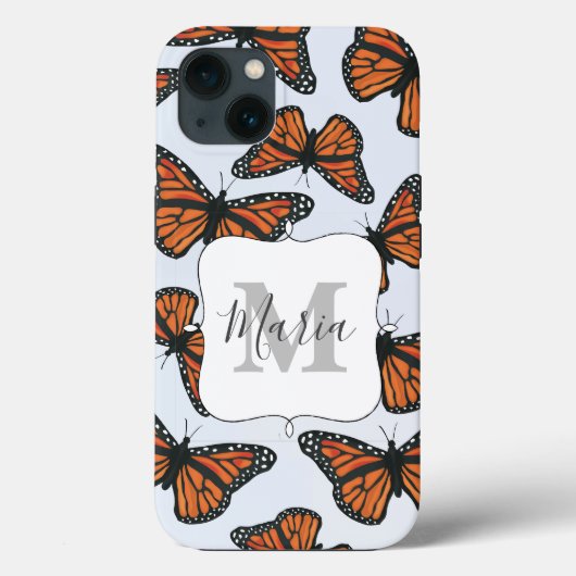 Monogram monogram patroonvlinder Case-Mate iPhone case (Achterkant)