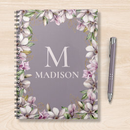 Monogram Monogrammen Magnolia Floral Notitieboek