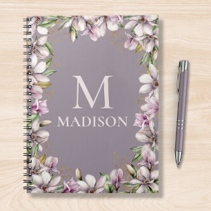 Monogram Monogrammen Magnolia Floral Notitieboek