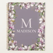 Monogram Monogrammen Magnolia Floral Planner (Voorkant)