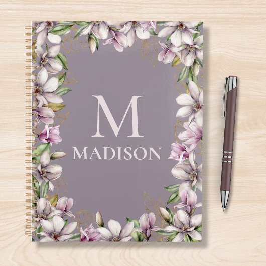 Monogram Monogrammen Magnolia Floral Planner
