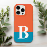 Monogram Monogrammen Simple Modern Oranje Blue iPhone 16 Pro Hoesje<br><div class="desc">Monogram Monogrammed Simple Modern Oranje Blue Phone 16 Pro Hoesje is voorzien van uw aangepaste gepersonaliseerde initiaal op een oranje en blauw kleurblok achtergrond. Personaliseer door de tekst in het bijgeleverde tekstvak te bewerken. De kleur van lettertypen en lettertypen kan worden gewijzigd door deze te personaliseren. Perfect als cadeau voor...</div>