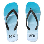 Monogram Monogrammen Waves Tropical Beach Vibes Teenslippers (Voetbed)