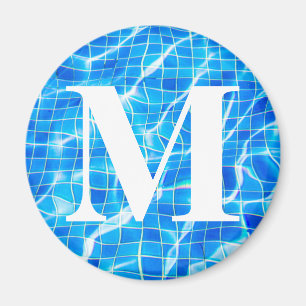 Monogram Monogrammen zwemmen Blauwe Pool Aquatisch Magneet